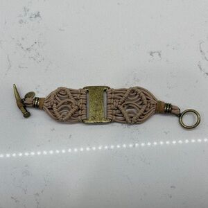 Nine West Vintage America Woven Bracelet with Brass Accents